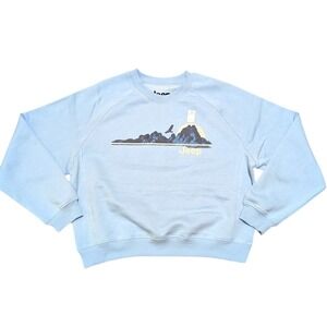 Jeep Shirt Womens L Sky Blue Wrangler Sweatshirt Live Free Authentic Merch NEW